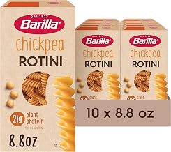 Barilla Chickpea Rotini Pasta, 8.8 oz (Pack of 10) - Vegan, Gluten Free, Non GMO & Kosher Made with Plant Based Protein