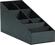 Service Ideas CCPL8V2 Condiment Caddy, 8 Compartment, Black, Plastic