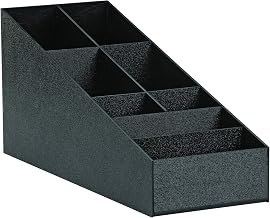 Service Ideas CCPL8V2 Condiment Caddy, 8 Compartment, Black, Plastic