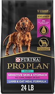 Purina Pro Plan Sensitive Skin & Stomach Puppy Food, Lamb & Oat Meal, 24 lb