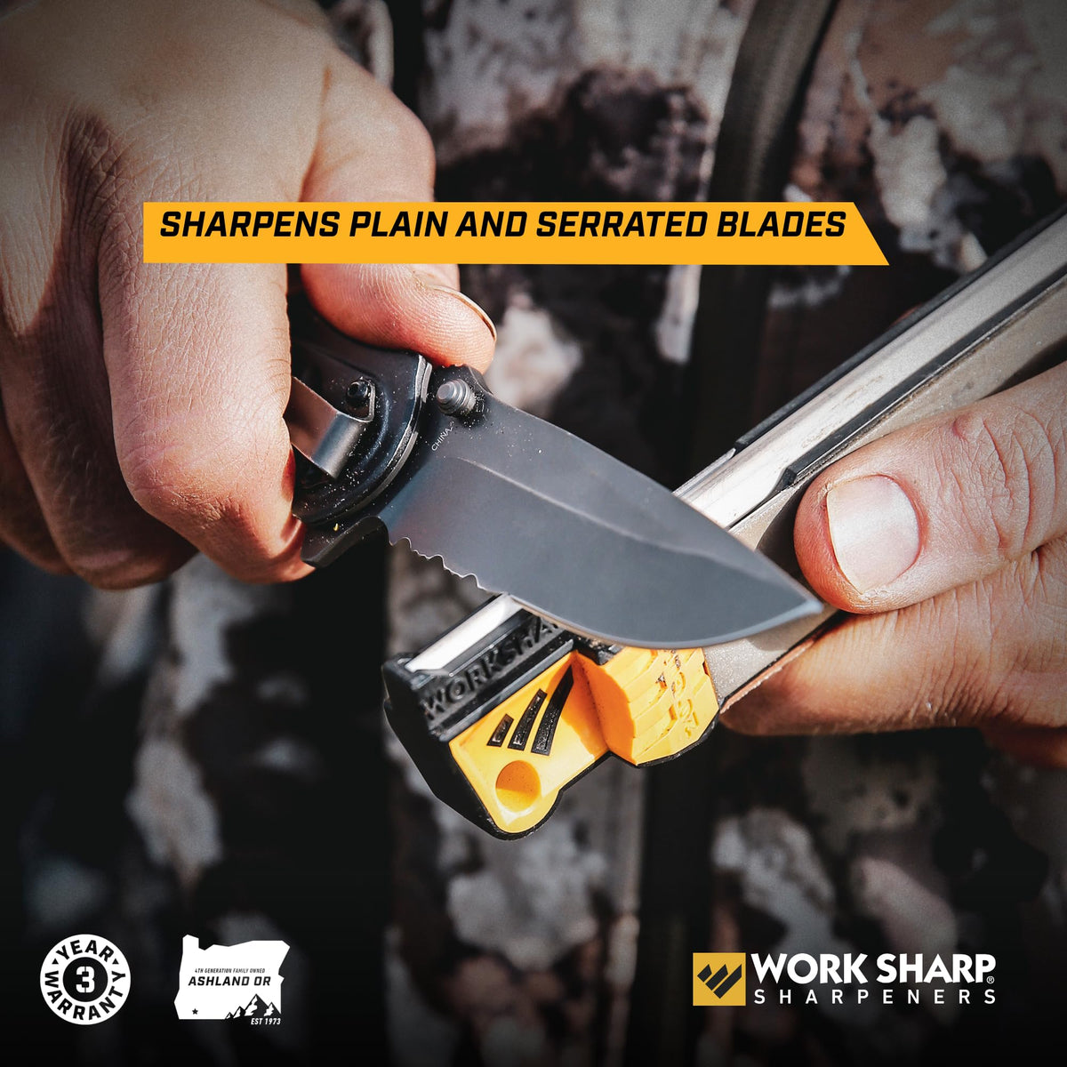 Guided Field Sharpener by WORK SHARP – One Size, Diamond and Ceramic Sharpener, Black, Model WSGFS221