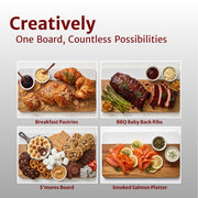 CharQ Marble and Acacia Charcuterie Set, with Tools, Brown