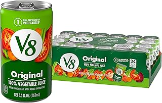 V8 Original 100% Vegetable Juice, 5.5 fl oz Can (24 Pack)