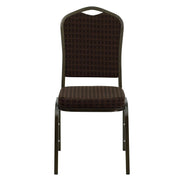 Hercules Crown Back Stackable Banquet Chair by Flash Furniture – Set of 4, Terylene, Cotton, Fabric, Foam, Oriented Strand Board, Plastic, Metal, Model 4-NG-C01-BROWN-GV-GG