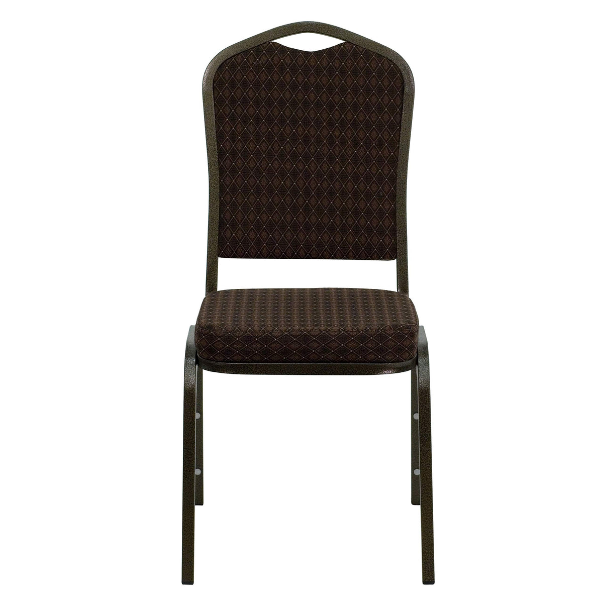 Hercules Crown Back Stackable Banquet Chair by Flash Furniture – Set of 4, Terylene, Cotton, Fabric, Foam, Oriented Strand Board, Plastic, Metal, Model 4-NG-C01-BROWN-GV-GG