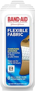 Band-Aid Brand Flexible Fabric Adhesive Bandages for Wound Care and Protection, Travel Pack, 8 ct