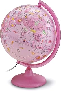 Tecnodidattica 25cm Zoo Illuminated Children's Globe (Pink)