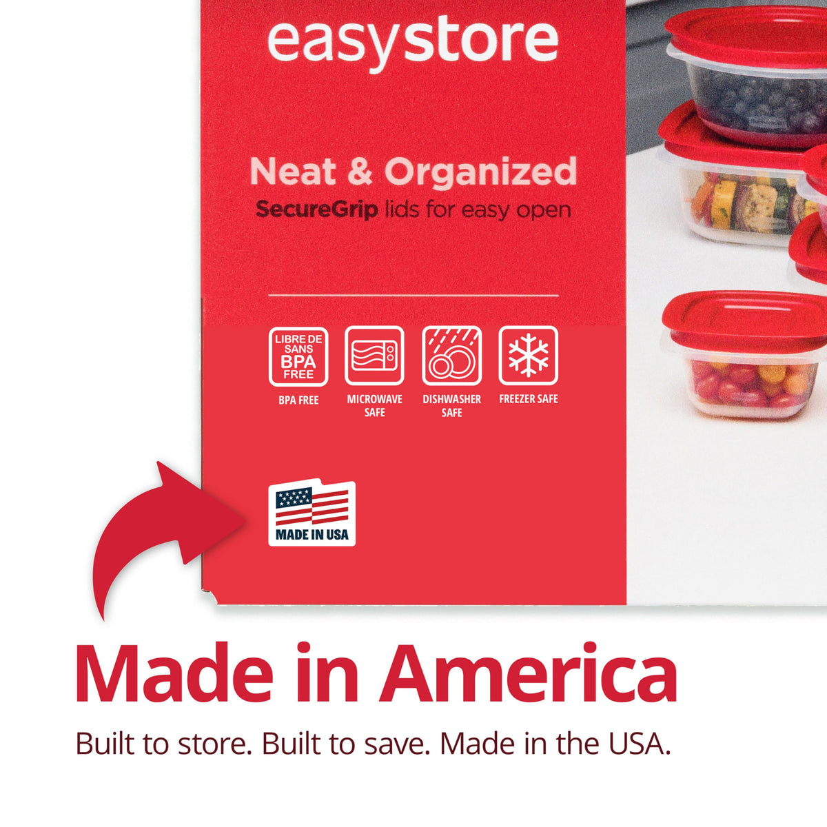 EasyStore Containers by Rubbermaid – 44-Piece, 4.92 cups, Plastic, Easy Store, Pack of 24