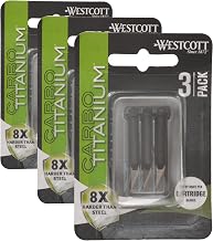 Westcott 17318 CarboTitanium Fine-Point Hobby Knife Blade Cartridges, 9 Pack