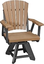 American Furniture Classics Model 130-D-CBK Dining Height Swivel Arm Chair in Cedar with a Black Base, Made in the USA