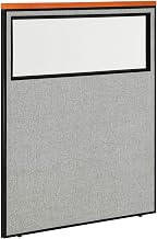 Global Industrial 48-1/4"W x 61-1/2"H Deluxe Office Partition Panel with Partial Window, Gray