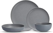 Fortessa Sound Stoneware 16 Piece Dinnerware Set, Service for 4, Cement
