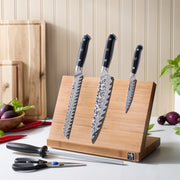 Compass Damascus 6-pc Magnetic Easel Damascus Knife Set by HENCKELS – 8", Steel, Natural, Model 1030972