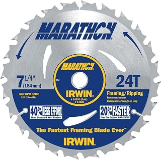 (60 Pack) Irwin 24030 Marathon 7-1/4-Inch 24 Tooth ATB Framing and Ripping Saw Blade with 5/8-Inch and Diamond Knockout Arbor