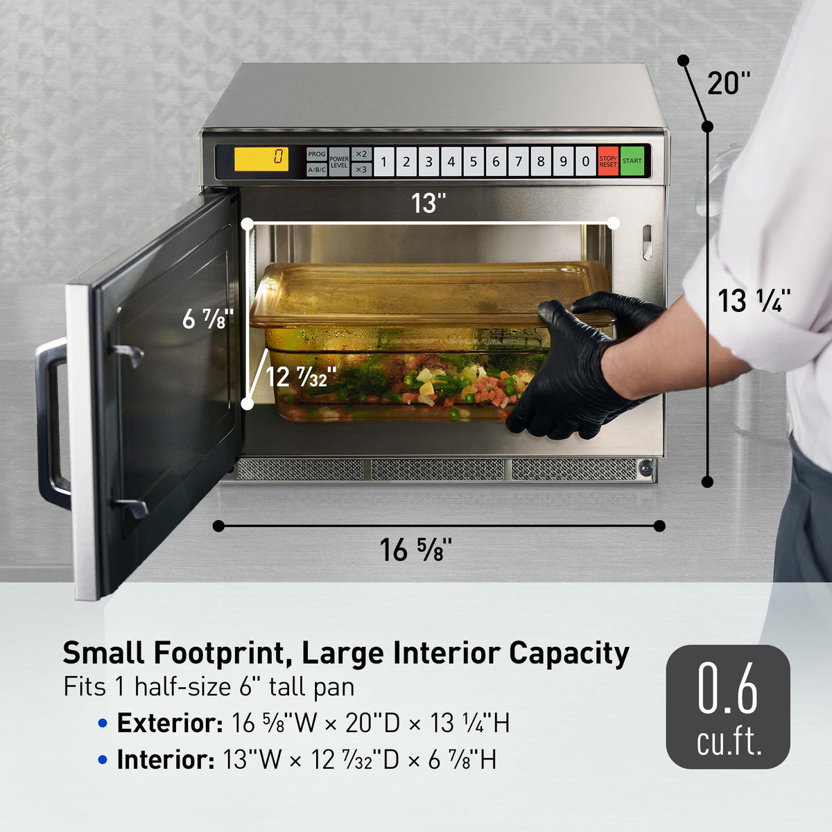 PRO1 Commercial Microwave Oven by Panasonic – 0.6 cubic_feet, Stainless Steel, Model NE-21521