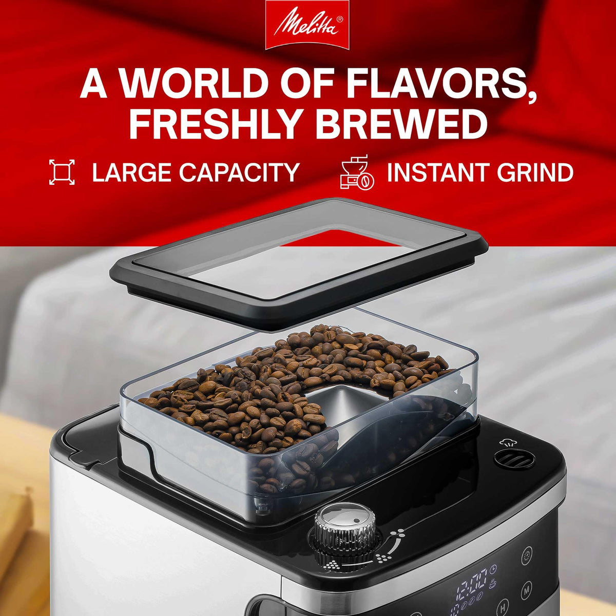 ® Aroma Fresh™ Plus 10-Cup Automatic Drip by Melitta – 10 cups, Stainless Steel, Stainless and Black