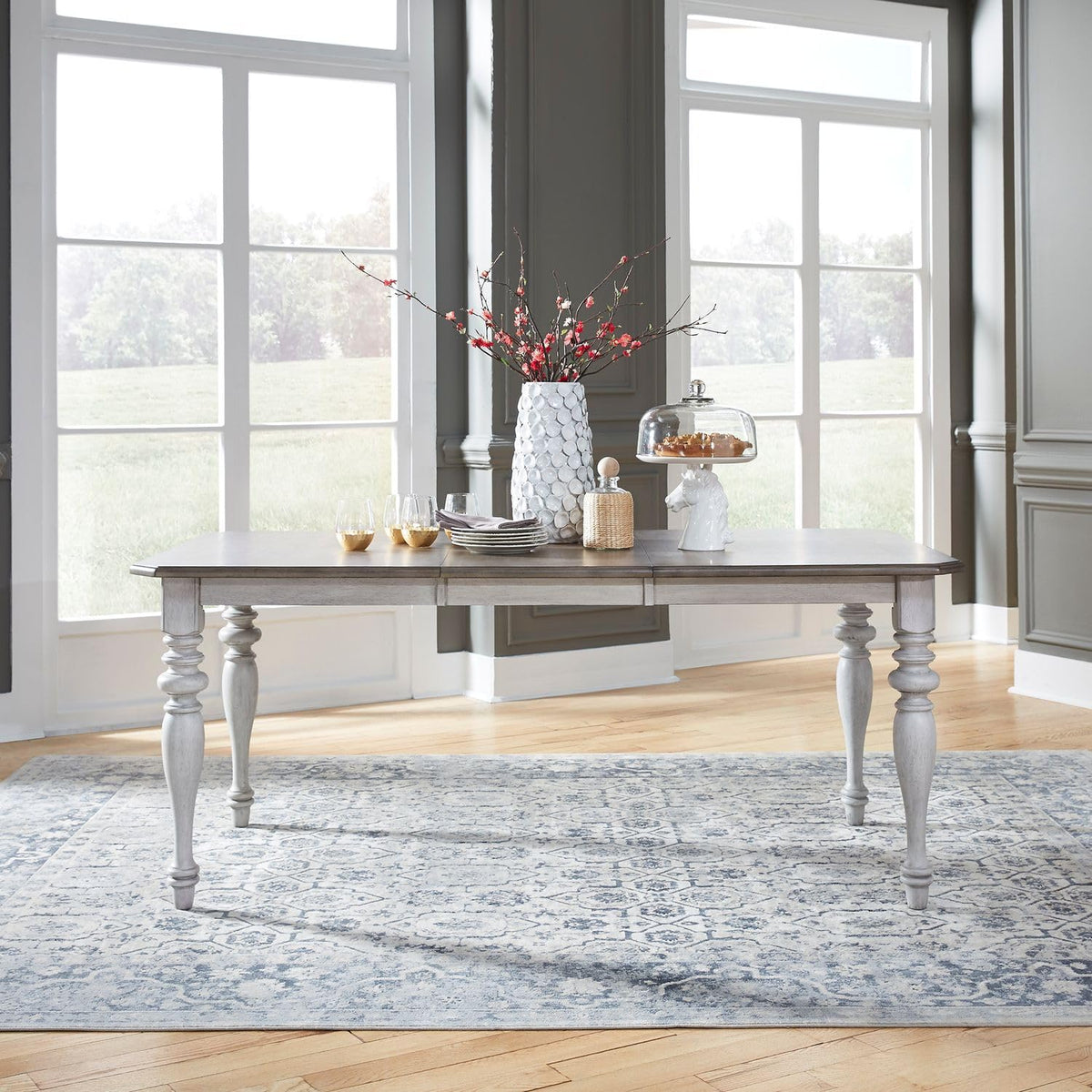 Liberty Furniture Ocean Isle 7 Piece Rectangular Table Dining Room Set Traditional - 6 X Back Side Chairs - Antique White & Weathered Pine by LIBERTY FURNITURE INDUSTRIES, INC. –