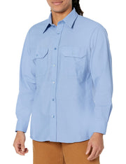 Men's Solid Dress Uniform Shirt by Red Kap – Large, Polyester/35, Petrol Blue, Model SP50MBL323