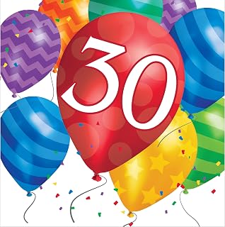 Creative Converting 667830 Napkins, One size, 30th Bday Lunch Napkins, Multicolor