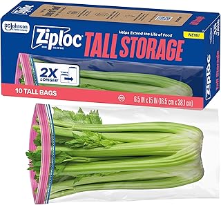 Ziploc Tall Food Storage Bags, 10 Count