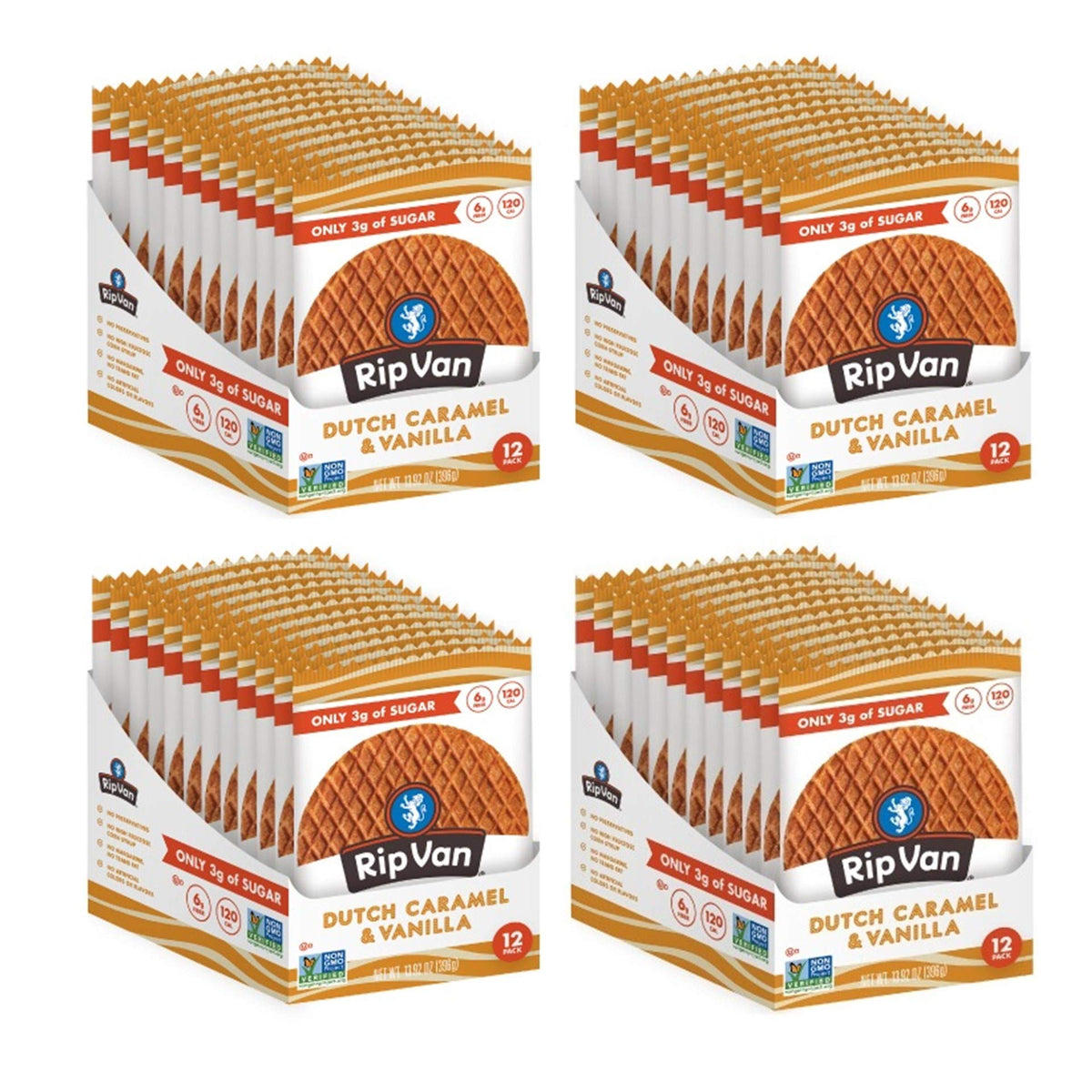 Rip Van Wafels Dutch Caramel & Vanilla / 1.16 Ounce (Pack of 48) / Mini Dutch Caramel & Vanilla Waffles