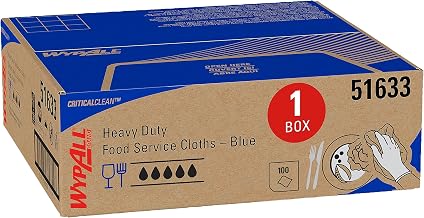 Wypall CriticalClean Heavy Duty Foodservice Wipes, 100 Towels, Blue (51633)