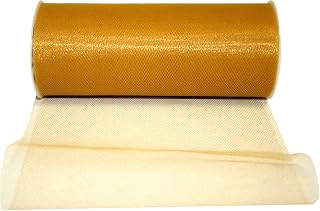 Reliant Ribbon Tulle Standard Ribbon, 6 Inch X 25 Yards, Gold