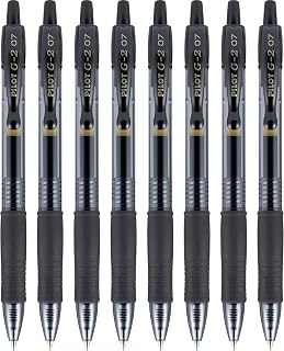PILOT G2 Pens, 0.7mm, Black Ink, 8-Pack