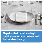 White Dinner Napkin by Tork – 8.5" x 3.8", Paper, white, Pack of 3000, Model N5181A