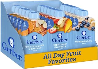 Gerber Stage 2 Fruit and Veggie Variety Pouches, 3.5 Oz, 18 Pack