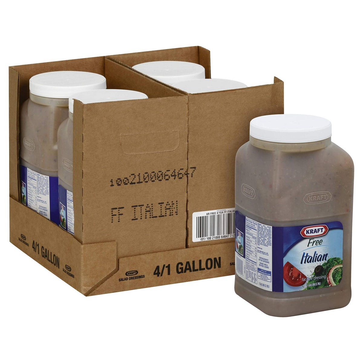 Dressing Free Italian 4 Case 1 Gallon by Kraft – Large, Pack of 4
