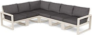 Polywood Edge 6-Piece Modular Deep Seating Set in Sand/Ash Charcoal