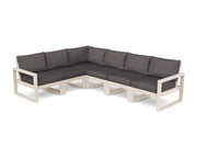 ® Edge 6-Piece Modular Deep Seating Set in Sand/Ash Charcoal by Polywood – Onesize, High Density Polyethylene, Sand / Ash Charcoal, Model PWS523-2-SA145986