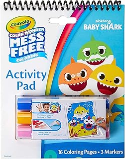 Crayola Baby Shark Color Wonder Travel Activity Pad, Mess Free Coloring, Gift for Kids, 3, 4, 5,