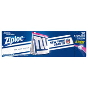 Slider Storage Gallon Bag by Ziploc – 20 Count (Pack of 1), 1.0 gallons, Plastic, New York Giants, Model 305564