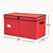 Zober Ornament Storage Box, Holds 128 3-Inch Ornaments, Red