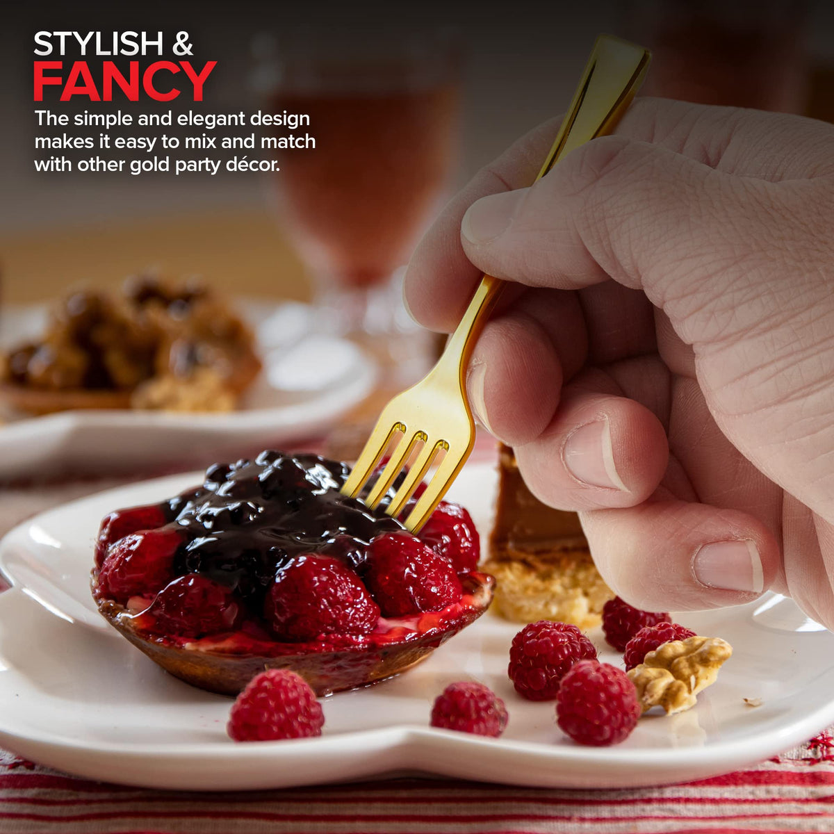 Stock Your Home Mini Fork / Gold / 80 Dessert Forks