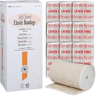 Henry Schein Elastic Bandage Wrap, 3" x 4.5 Yds, Tan, Self Closure, 10 Ct