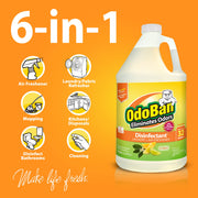 Disinfectant Concentrate and Odor Eliminator by OdoBan – 128 Fl Oz (Pack of 2), Plastic, Clear, Pack of 2, Model 911661