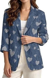 Womens Linen Like Blazer Business Casual Suit Jacket