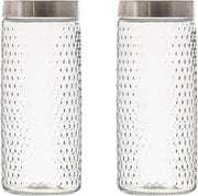 10 Strawberry Street Crosby Glass Canister, Set of 2, Large