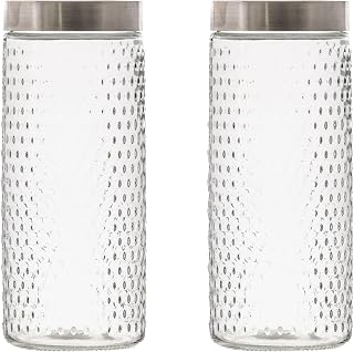 10 Strawberry Street Crosby Glass Canister, Set of 2, Large