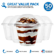 9 oz Clear Plastic Dessert Cups with Lids (Set of 50) Small Disposable Parfait Cup by Stock Your Home – 9 Ounce, Plastic, Transparent, Pack of 50, Model 1620