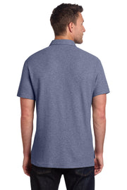 Unisex Recycled Cotton Blend Pique Polo Navy Heather by Port Authority – Large, Polyester, Navy Heather, Model K868