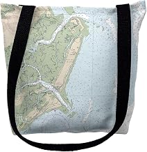 Betsy Drake TY11517M 16 x 16 in. Fripp Island South Carolina Nautical Map Tote Bag - Medium