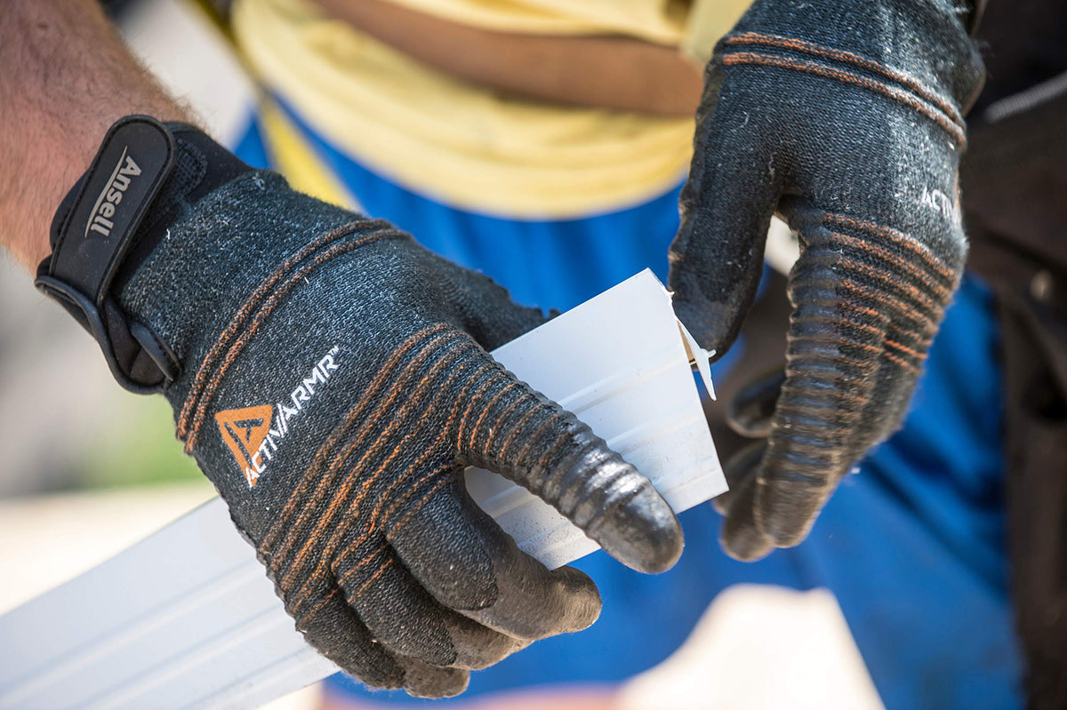 Ansell Large (Size 10) / (Pack of 1 Pair) / Black/Grey/Orange Safety Work Gloves