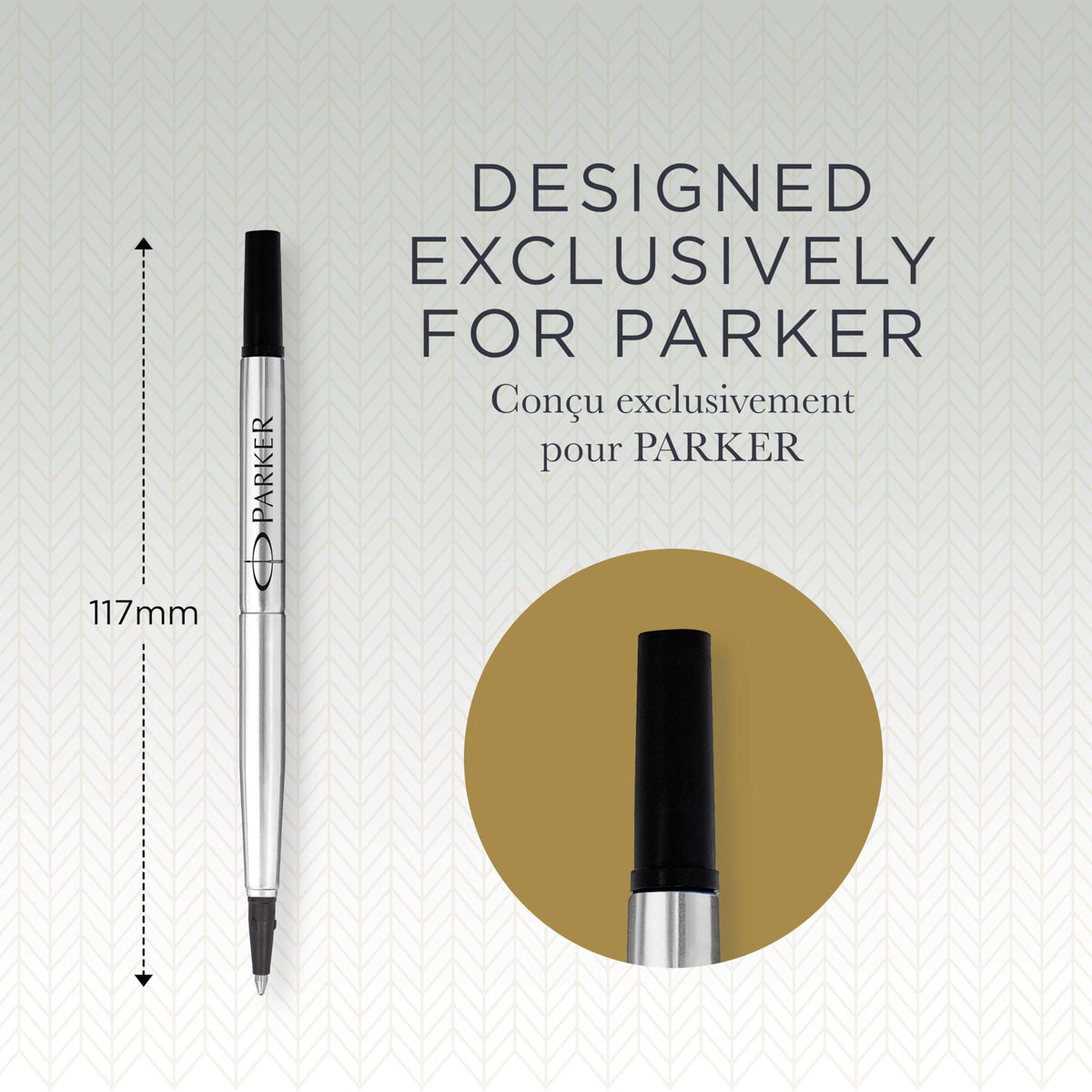 Refill for Parker Roller Ball Pens – 1 Count (Pack of 1), Black, Model 1950323