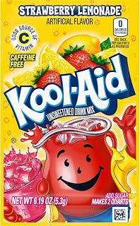 Kool-Aid Strawberry Lemonade Flavored Unsweetened Caffeine Free Powdered Drink Mix (0.19 oz Packet)