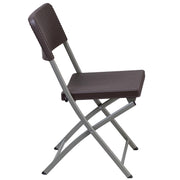5.62-Foot Brown Rattan Indoor-Outdoor Plastic Folding Table Set with 6 Chairs by Flash Furniture – 32.5'' W x 67.5'' L, Model DAD-YCZ-172-61-GG