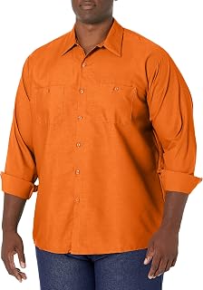 Red Kap Long Sleeve Industrial Solid Work Shirt Orange Large - 5 Pack